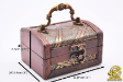 1pc Mini Wood & Leatherett Treasure Chest Jewelry Box