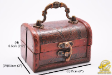 1pc Mini Wood & Leatherette Treasure Chest Jewelry Box