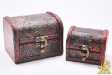 2 in 1 Wooden Treasure Chest Jewelry Box w/ Leatherette