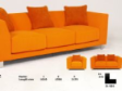Horestco Contemporary Zen Orange Sofa Set - HD2025