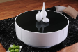 Hen Hin Geode Round Coffee Table With Black Glass Top - H.G.White