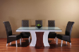 Hen Hin Geode 36CW Dining Table with Valentino Chairs - H.G.White