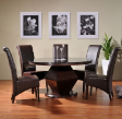 Hen Hin Mikasa 45R Diamond Leg Dning Table with Valentino Chairs - Wenge