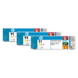 C9485A - HP Inkjet Cartridge C9485A (91) Yellow Multi Pack (3 x 775ML)