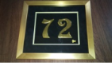 Numerology No.72 Plate Number in Pewter & 24k Gold Plated