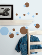 Blue & Brown Dots Vinyl Wall Deco Sticker