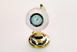 CYSTAL GLOBE WITH CLOCK ( GOLD HANDLE )