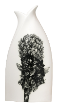 The Classic Black And White Vase Collection Rose Bud Series Hand Painted Kantan With Stud & Leaves.