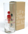 4 x Decorative Print Tall Drinking Glass With Box (A12)