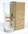 4 x Decorative Print Tall Drinking Glass With Box (A11)