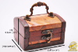 1pc Mini Wood & Leatherette Treasure Chest Jewelry Box