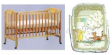 Cot Bed 4 in 1 SD860 with Latex Matress & Classic Pooh 7pc Beeding Package