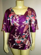 New Kimono Silk Plum Top Sleeves Blouse size 14 to 18