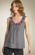 New Elegant Grey Beads Jewels Blouse top size 16 to 20