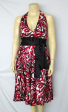 NWT Sexy Retro Print SILK Party Cocktail Dress 18 to 22