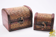 2 in 1 Wooden Treasure Chest Jewelry Box w/ Leatherette