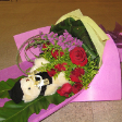 Bouquet Arrangements with Graduation Bear & 12 Roses