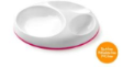 BOON Saucer Stay-Put Divided Plate - White / Pink