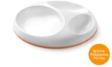 BOON Saucer Stay-Put Divided Plate - White / Orange