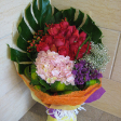 Bouquet Arrangements with 1 Hydrangea & 12 Roses