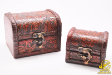2 in 1 Wooden Treasure Chest Jewelry Box w/ Leatherette