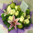 Bouquet Arrangements with 1 Lily & 12 Roses
