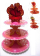 Cupcake Muffin Baking Stand Cardboard-HEARTS-3 tier