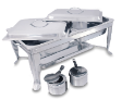Full Size Double Food Pans with Foldable Stand / 2 Covers