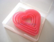 HEARTS 6pcs Plastic Cookie Cutter Set with Storage Box