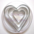 HEARTS 3pcs Stainless Steel Cookie Cutter w Storage Box