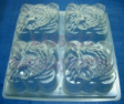 SQUARE MOTIF MOONCAKE Clear Plastic Jelly Mould,4 in 1