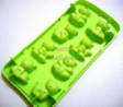 TEDDY BEAR GREEN Plastic Jelly Mould