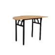 WOODSIDE Halfmoon Table - Beech Colour - 1200(W) x 600(D) x 760(H)