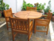 4 Seater Teak Round Patio Outdoor Garden Furniture Danish Set