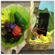Floral Basket Arrangements with 1 lily & 2 Carnations (Price listed exclude the books)