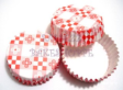 50pcs Checked/Hearts Design Pie/Flan/Tart Paper Casing