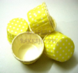 Muffin Cake Baking Paper Cup/Case-Pleated-YELLOW & WHITE DOTS(M)-20pcs