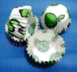 Mini cake/petit four paper case/cups-WHITE/GREEN DESIGN