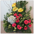 Floral Basket Arrangements with 10 Gerberas, 3 Anthuriums & 1 Hydrangea