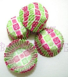 Mini tart/cake/petit four paper case/cups-PINK & GREEN