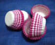 Mini tart/cake/petit four case/cups-PINK WITH STRIPES-3.5cm