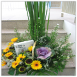 Floral Basket Arrangements with 1 Brassica, 5 Sunflower & 10 Gerberas