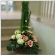 Floral Basket Arrangements with 5 Calla Lilies, 10 Gerberas & 4 Mum Flowers