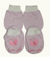 1 set of MASTER BABY Mittens & Booties - Butterfly