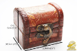 1pc Mini Wood & Leatherette Treasure Chest Jewelry Box