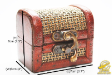 1pc Mini Wood & Leatherette Treasure Chest Jewelry Box