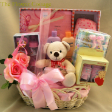 Baby Hamper for Newborn Baby Girl with Floral Arrangements