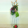 Congratulatory Floral Arrangement with 1 Brassica, 5 Bird of Paradise, 12 Roses & 3 Mum flowers