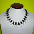 Woman's Choker with Rock Crystal, Onyx, Smoky Quartz & Obsidian (C002)