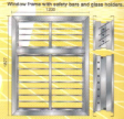 Window Frame with Safety Bars and Glass Holders 2
